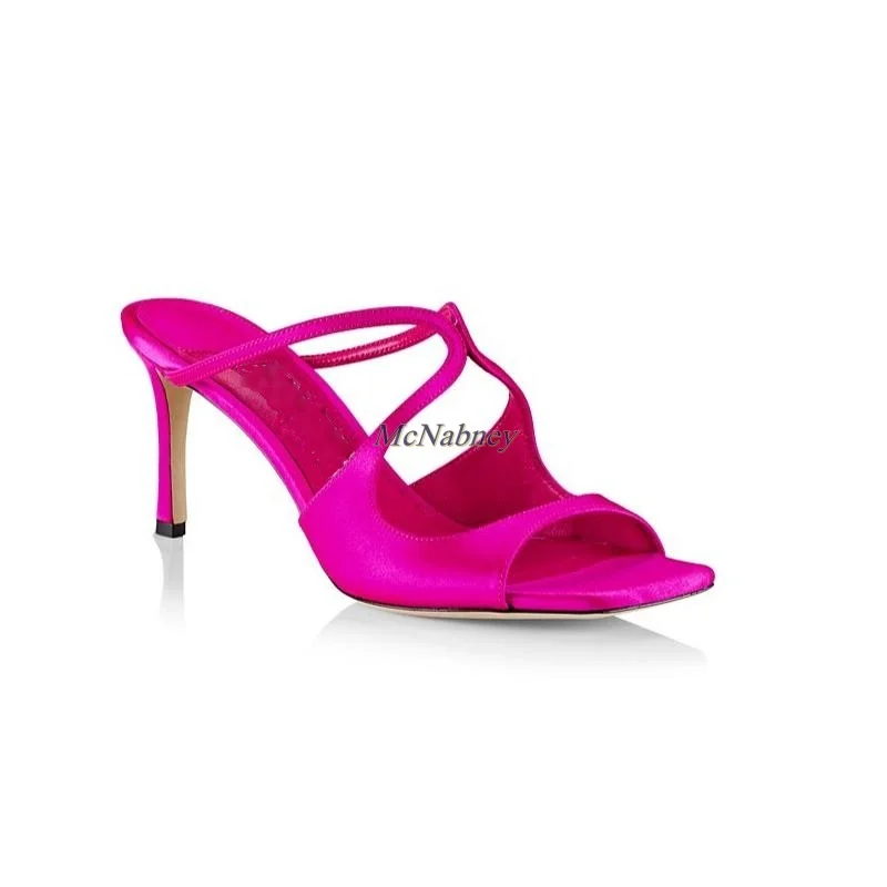 Новинка 2022 женская обувь атласные сандалии современные квадратные женские