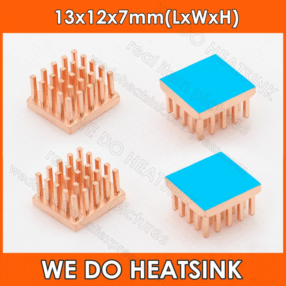 

100% Pure Copper 13*12*7mm Pin Fins Copper Heatsink Back Radiator Cooler For VGA GPU DDR DDR2 DDR3 RAM Memory IC Chipset
