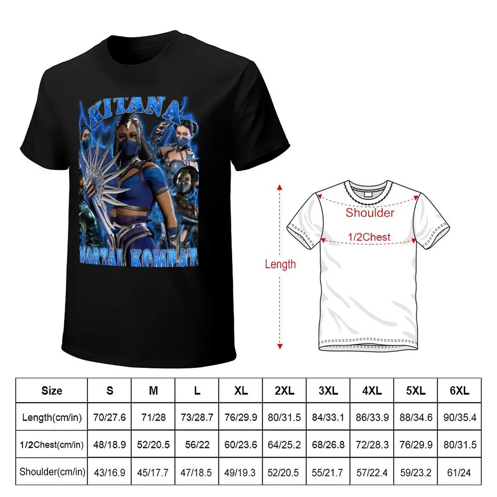 Mortal Kombat 1-футболка Kitana MK летняя одежда винтажная эстетичная мужские футболки