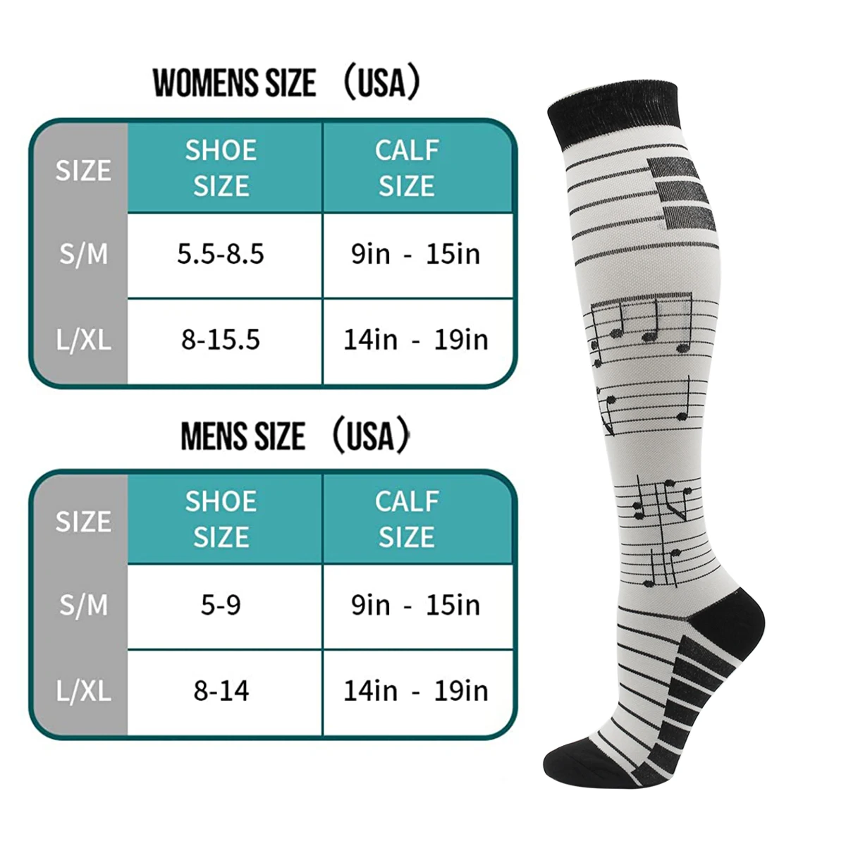 6 PairsCompression Socks Women Men Knee High 15-20 MmHg Sports Socks Edema Diabetes Varicose Veins Running Men Socks Size S/M