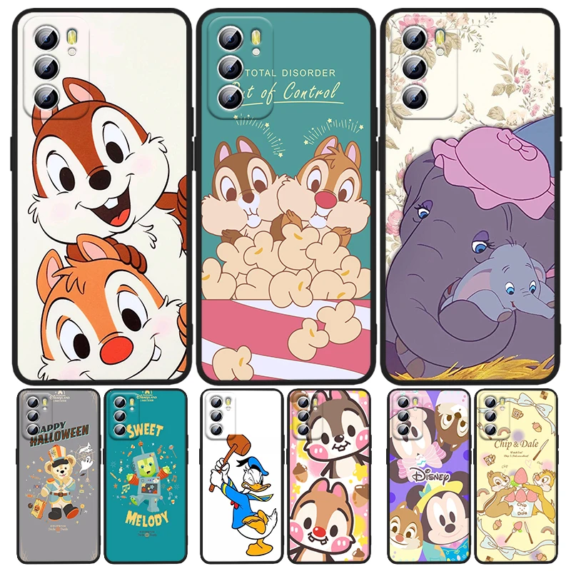 

Disney Cute Chip 'n' Dale Phone Case For OPPO A5 A9 A12 A1K AX7 A72 A52 A31 A53 A53S A73 A93 A94 A74 A16 Black Iuxury Silicone