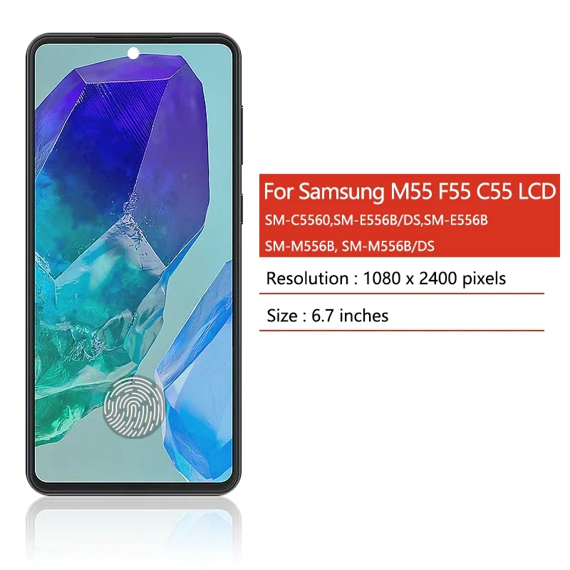 Фото Дисплей Super AMOLED для Samsung C55 M55 M55s LCD C5560 M556B M558B в сборе с тачскрином и рамкой №2