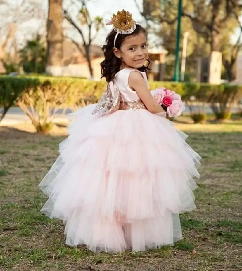 Пышное Тюлевое платье принцессы на день рождения с блестками и бантом в