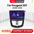 Junsun V1 8 + 128G carplay android авто радио coche с pantalla для PEUGEOT 207 2006-2015 2din Авторадио GPS трек bluetooth-C da