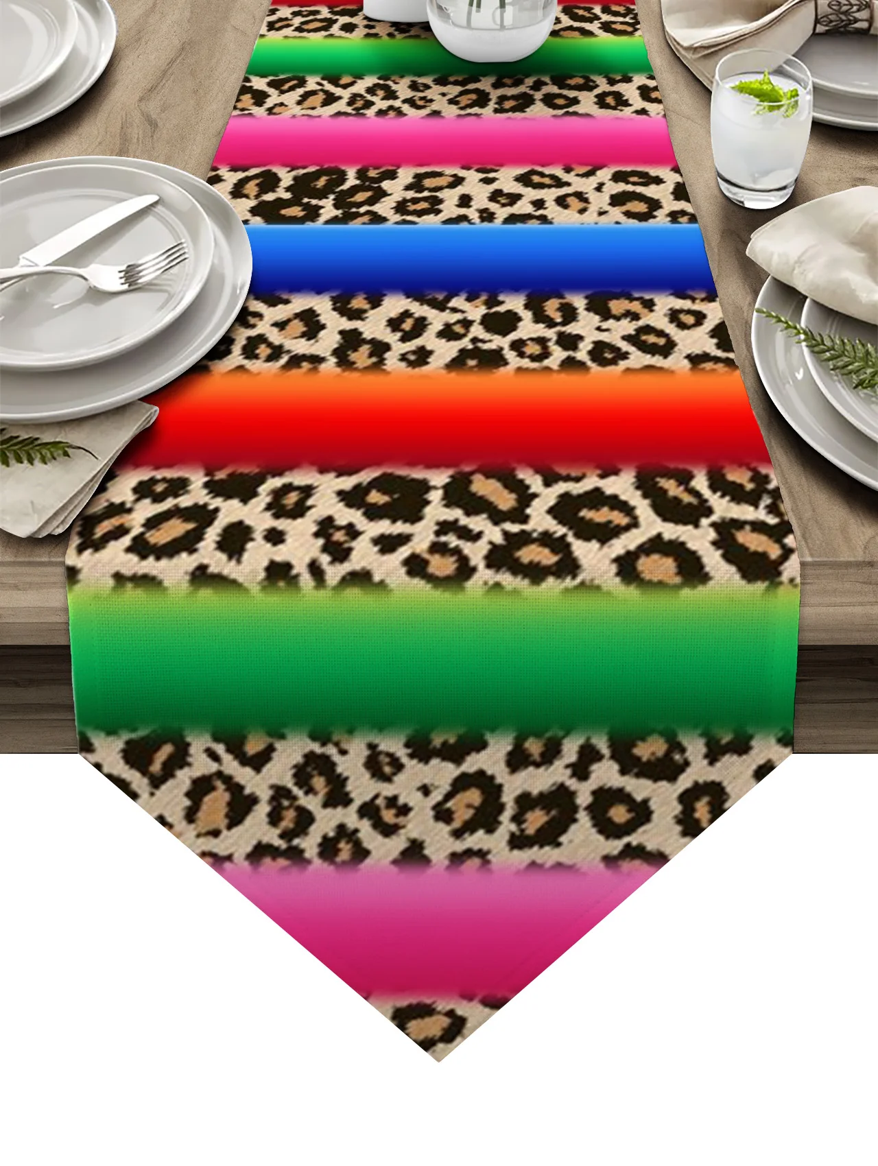

Stripes Leopard Animal Skin Texture Coffee Table Decor Tablecloth Wedding Decoration Dinning Table Decoration Table Runner