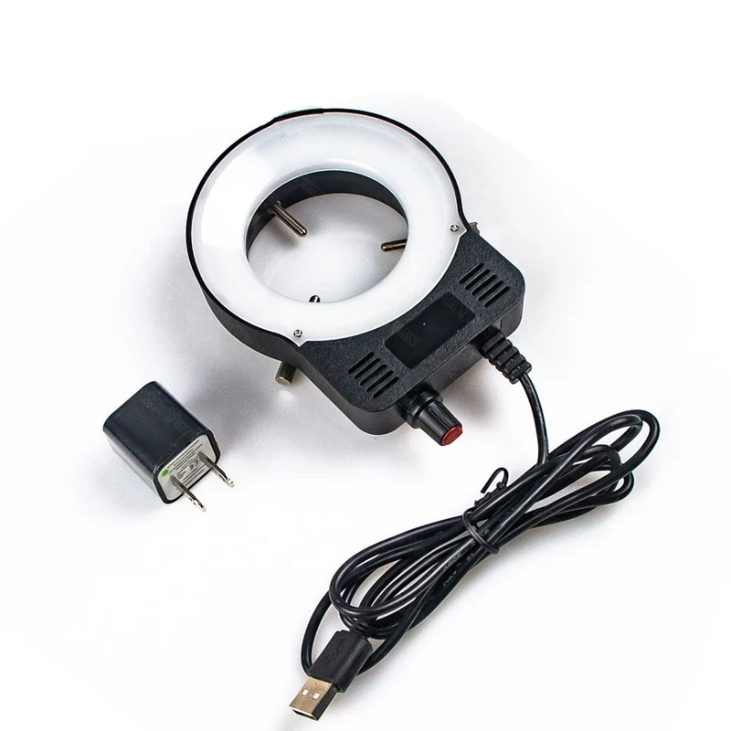 

USB LED Ring Light illuminator 48 Lamp Industry Monocular Binocular Trinocular Stereo Video Microscope Lens Camera Magnifier
