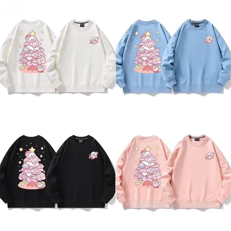 

Kawaii Round Neck Sweatshirt Cartoon Printing Autumn Winter Christmas Thicken Loose Sweet Versatile Girl Heart Women's Hoodie