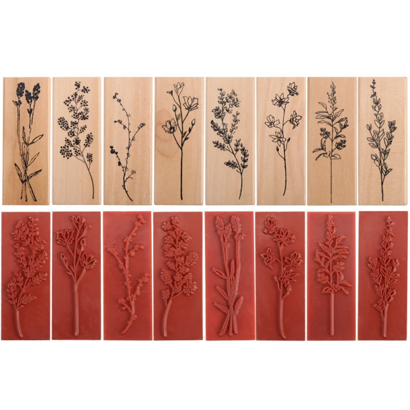 1 шт. Ретро штампы для травы и растений резиновая стандартная деревянная ремесла