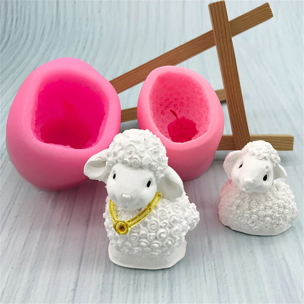 

3D Sheep Fondant Silicone Mold Cake Plaster Clay Mould Crafts DIY Chocolate Desserts Pastry Cake Baking Tool Kitchen Bakeware