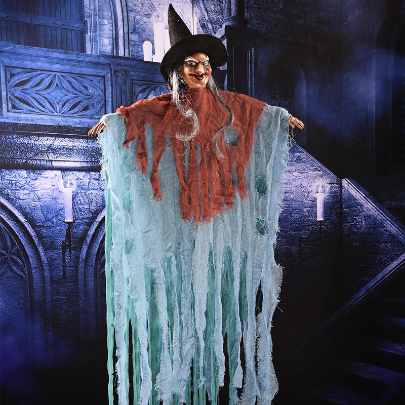 

Halloween Hanging Witch Props Scary Prank Decor Electric Toys Haunted House Escape Bar Club Home Festival Party Decoration