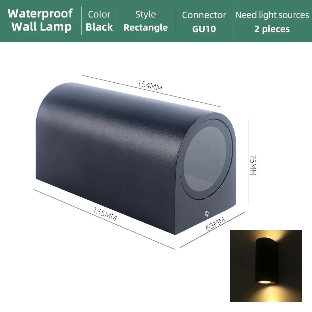 

Jianjiandian LED настенные светильники IP65 черный/белый