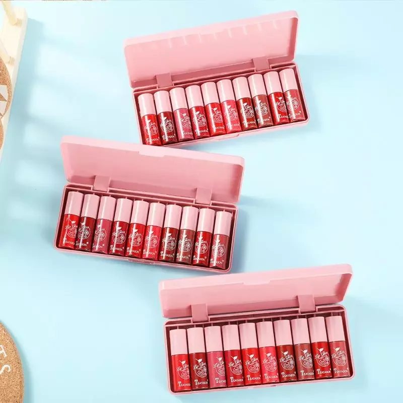 

10 Colors Liquid Lip Gloss Waterproof Non-stick 24 Hours Long Lasting Velvet Matte Lipstick Lip Gloss Cosmetic Makeup TSLM2