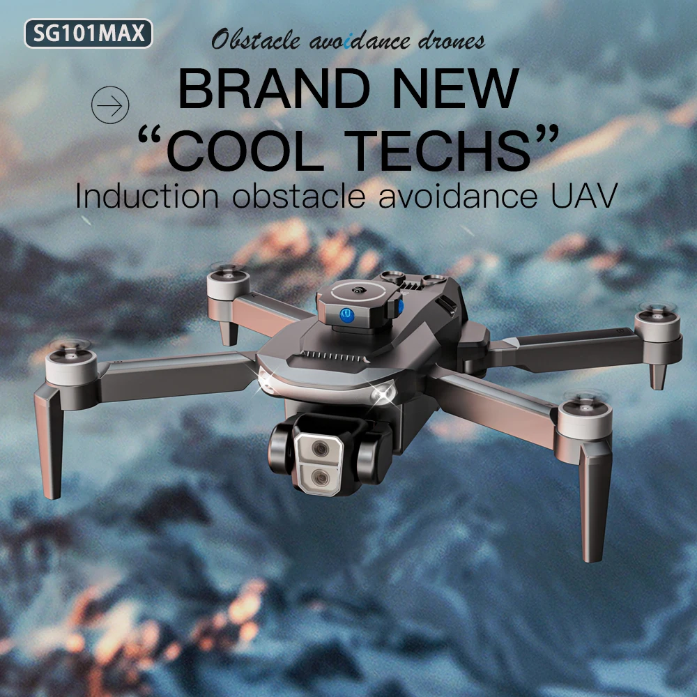 SG101MAX Двойная камера 4K HD бесщеточная складная 4WD 360° ° Инфракрасный дрон с