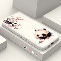 flower panda phone case for oneplus 9r 9rt 9 8t 8 7 7t pro 5g liquid silicone cover