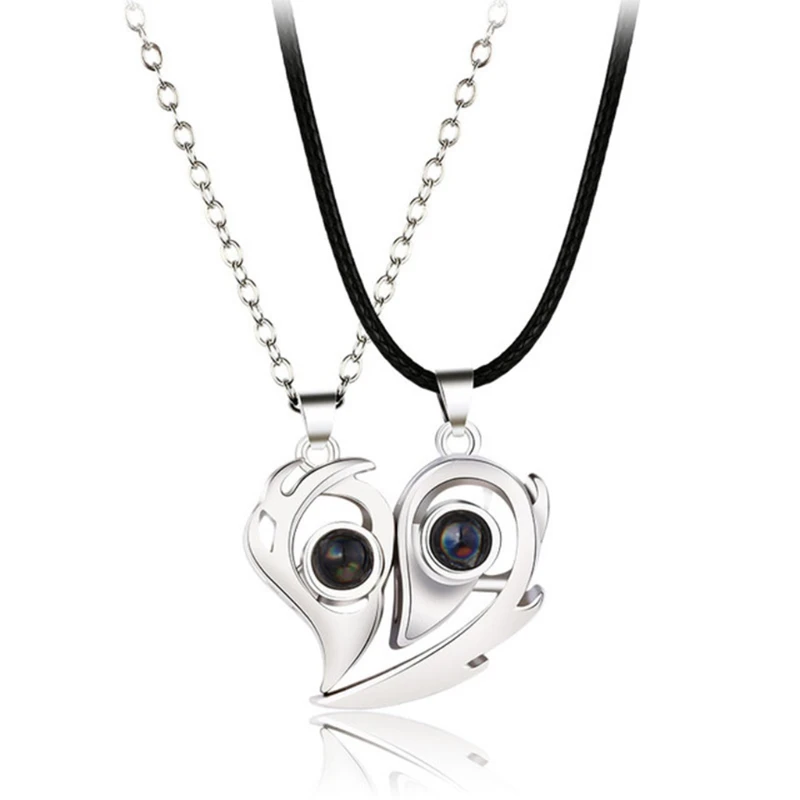 

Matching Projection Stone Pendant Couple Strong Distance Necklace