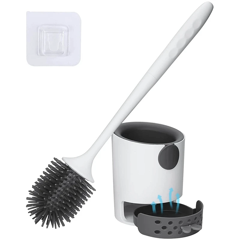 

Toilet Brush With Holder, Silicone Toilet Bowl Cleaning Brush And Holder Set