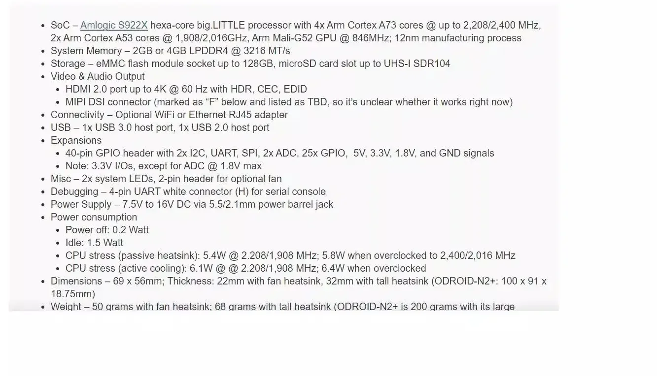 Фото Макетная плата Chengsh ODROID N2L S922X HARDKERNEL A73 Комплект №3
