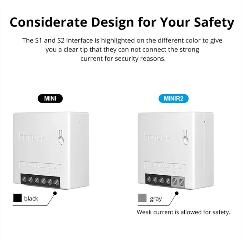 Фото SONOFF Mini R2 WIFI Smart Switch Smart Home Remote 2-Way Control Timer Wireless DIY Switch Ewelink Alexa Voice Interruptor №2