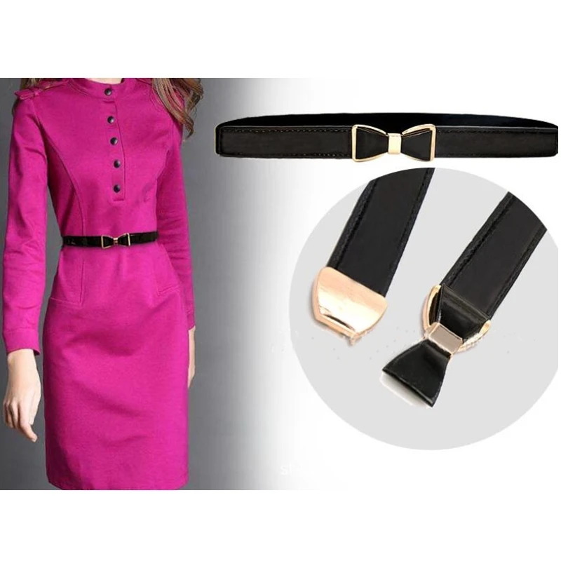 

Bow belt cummerbunds with buckle belts thin elastic cummerbund for dress Pants Apparel Accessories cinturon mujer women belts