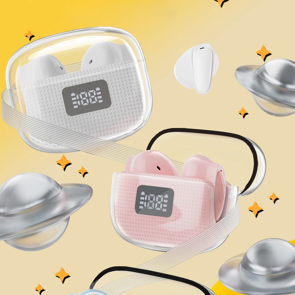 

Bluetooth-наушники с высоким разрешением, наушники-вкладыши, прозрачные стереонаушники с микрофоном, спортивные черные