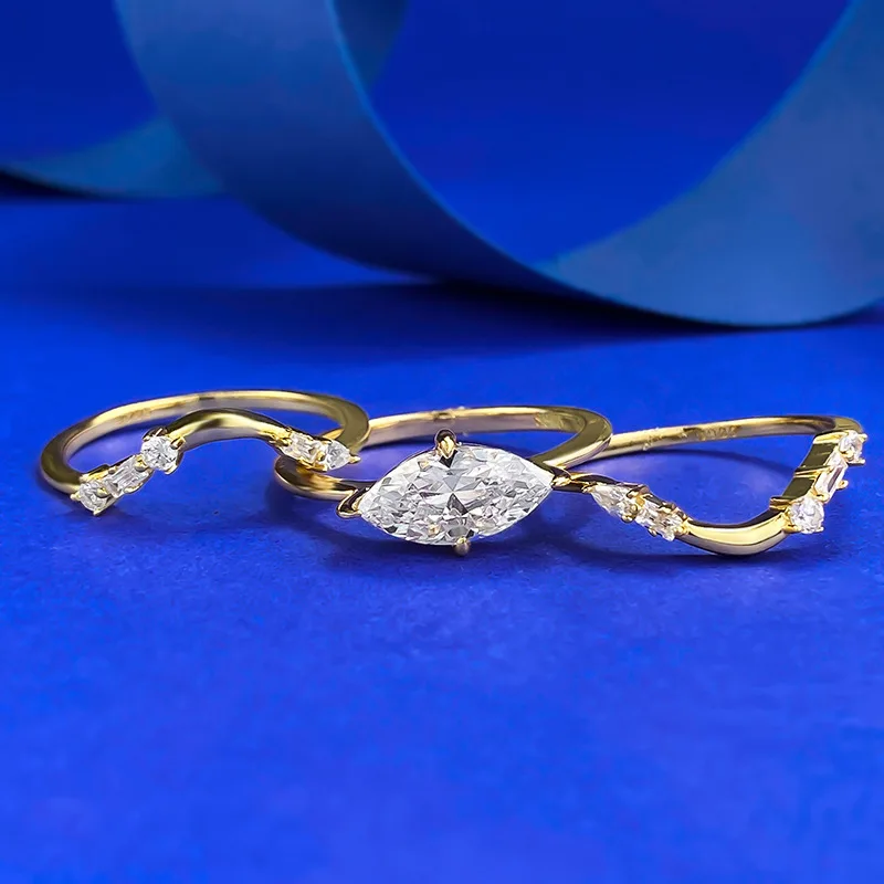 Apaison сверкающий высокоуглеродистый бриллиант женский комплект колец