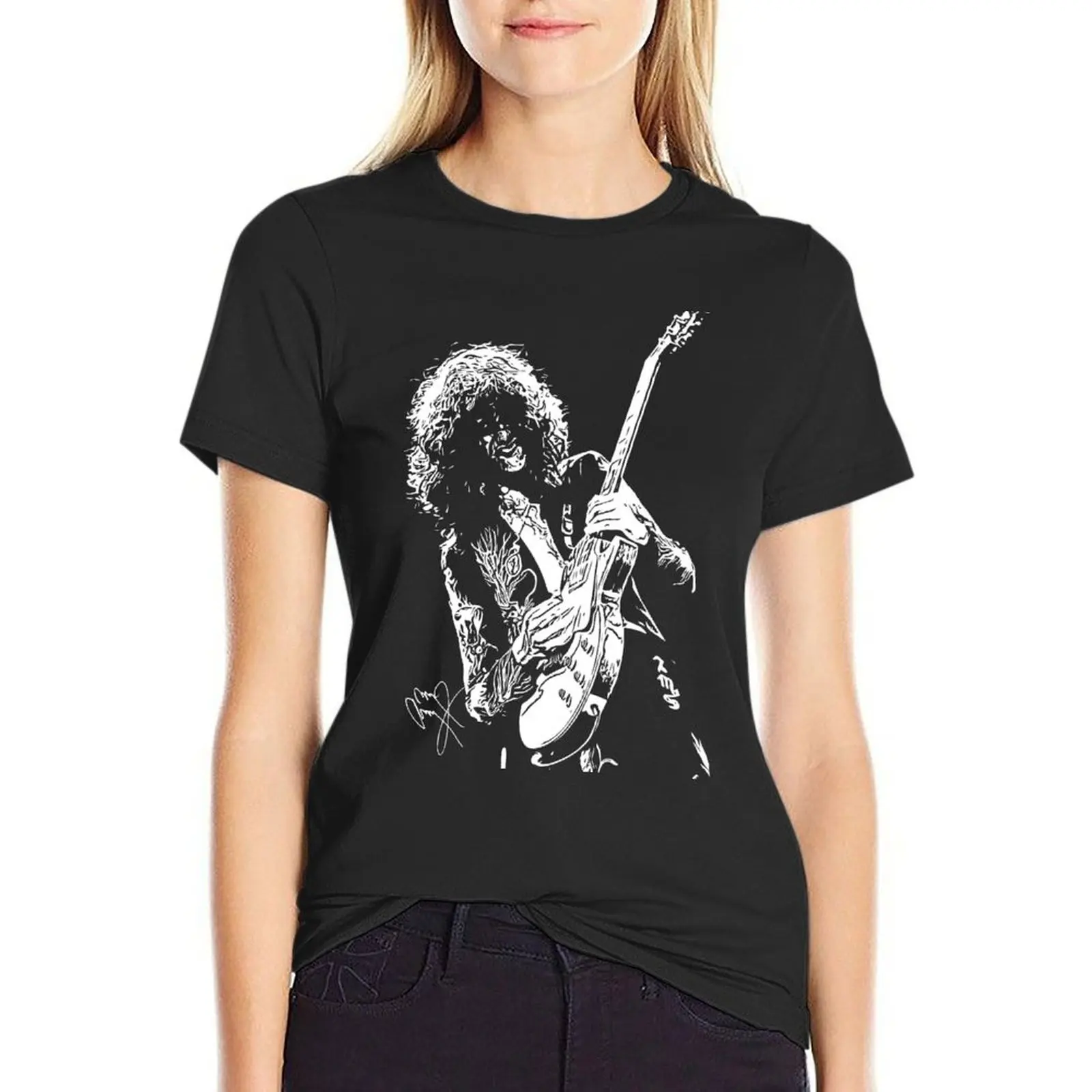 Футболка Jimmy Page Guitar 5 футболка с коротким рукавом женская одежда корейские модные