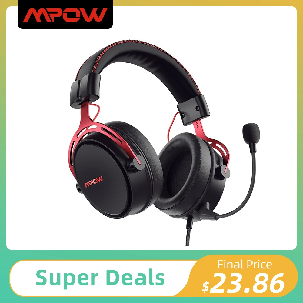 

Mpow/Soulsens Air SE PS4 Gaming Headset 3D Surround Sound Wired Headphones with Noise Cancelling Mic for PS4 PS5 Xbox One Switch