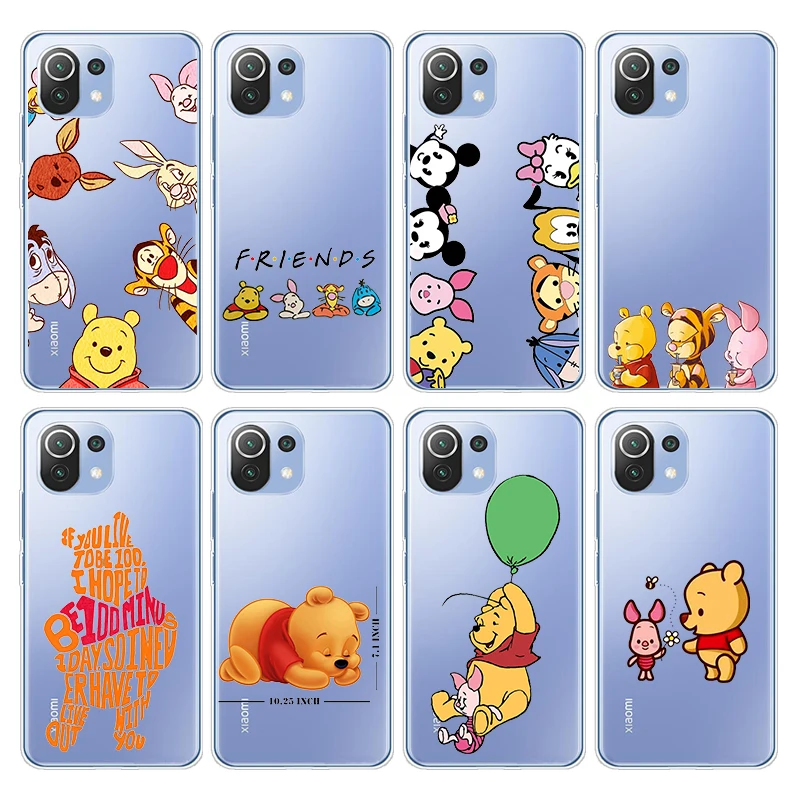 

Winnie Pooh Childhood Cartoon For Xiaomi Mi Note 11 11i 11T 10i 10T 10 9 9T SE Lite Pro Ultra Transparent Silicone Phone Case