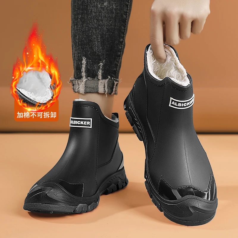 COZOK/мужские непромокаемые нескользящие короткие ботинки непромокаемая обувь