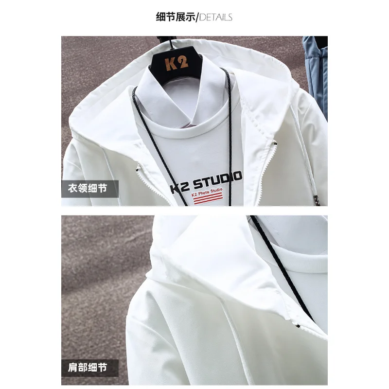 Dropship Patchwork Set Pria Kasual Hip Hop 2023 Gaya Korea 2 Potong Set Pakaian Pria Streetwear Olahraga Kebugaran Pria Clothing