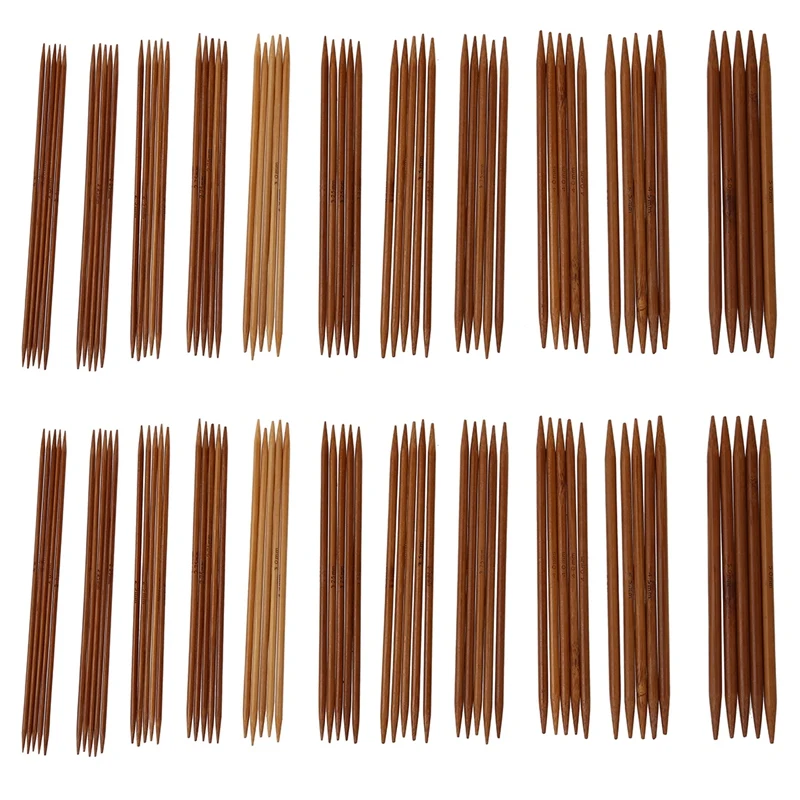 

HOT-10 Sets Of 11 Sizes 5 Inch (13Cm) Double Pointed Carbonized Bamboo Knitting Kits Needles Set (2.0Mm - 5.0Mm)