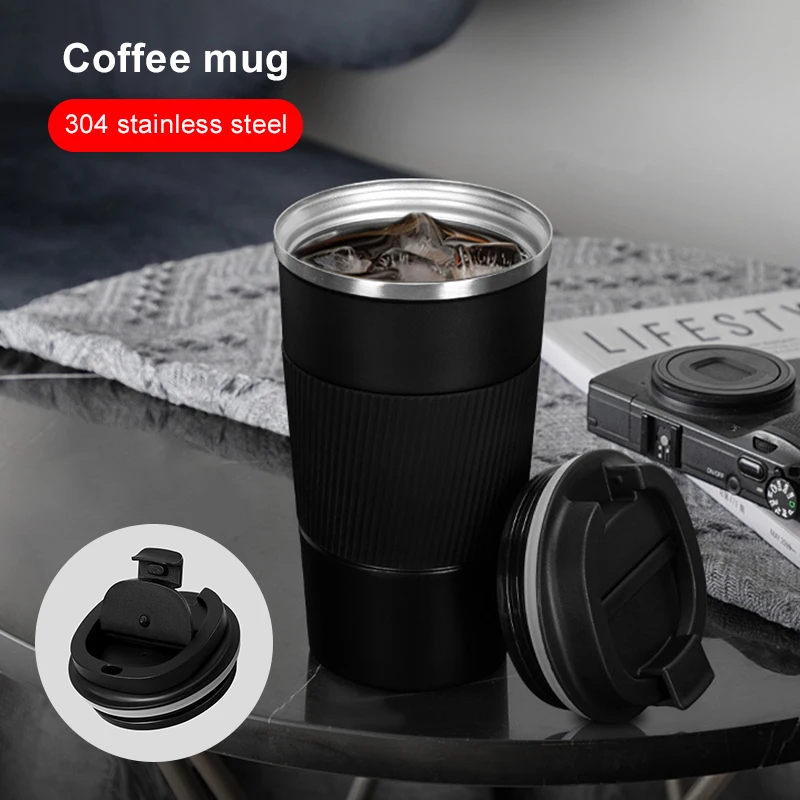 

Mug Coffee Cup with Cover Stainless Steel Silicone Coffee Insulated Water Cup Portable Outdoor Portable Cup for Gifts Coffee Mug