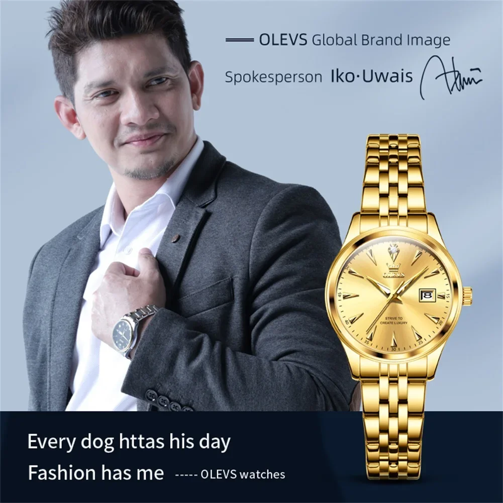 OLEVS Элитный бренд женские часы деловые водонепроницаемые кварцевые с календарем