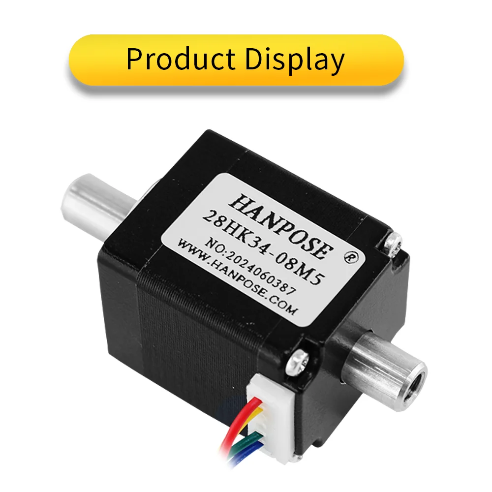 28HK34 полый двухосевой шаговый двигатель NEMA11 3 6 В а двухфазный гибридный маленький