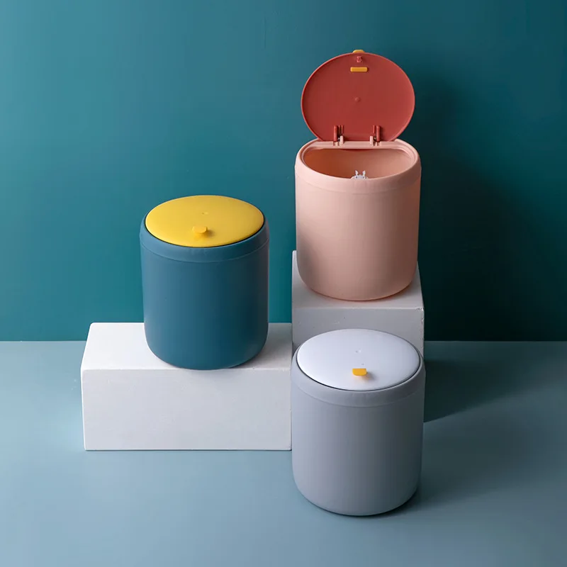 

Пресс-корзина для офиса, мини креативная бумажная корзина для дома с крышкой, маленькая настольная корзина для гостиной