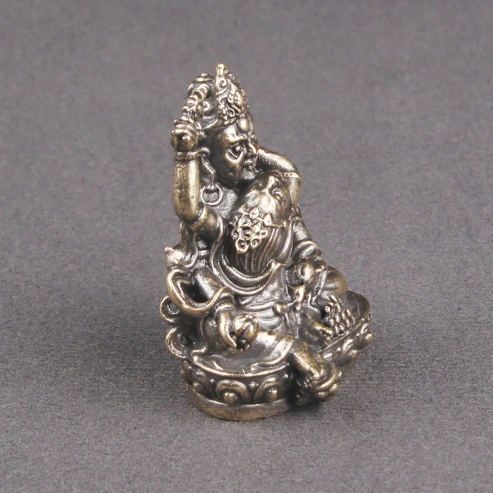 

2Pcs Brass God of Wealth Figurine Success Wealth Buddha Figurine for Prosperity Money Wealth