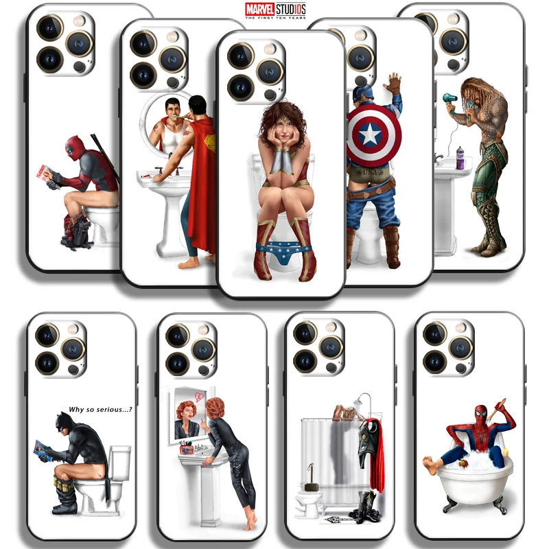 

Marvel Avenger Funny For Apple iPhone 13 12 11 Pro 12 13 Mini X XR XS Max SE 5 5s 6 6S 7 8 Plus Phone Case Liquid Silicon Coque