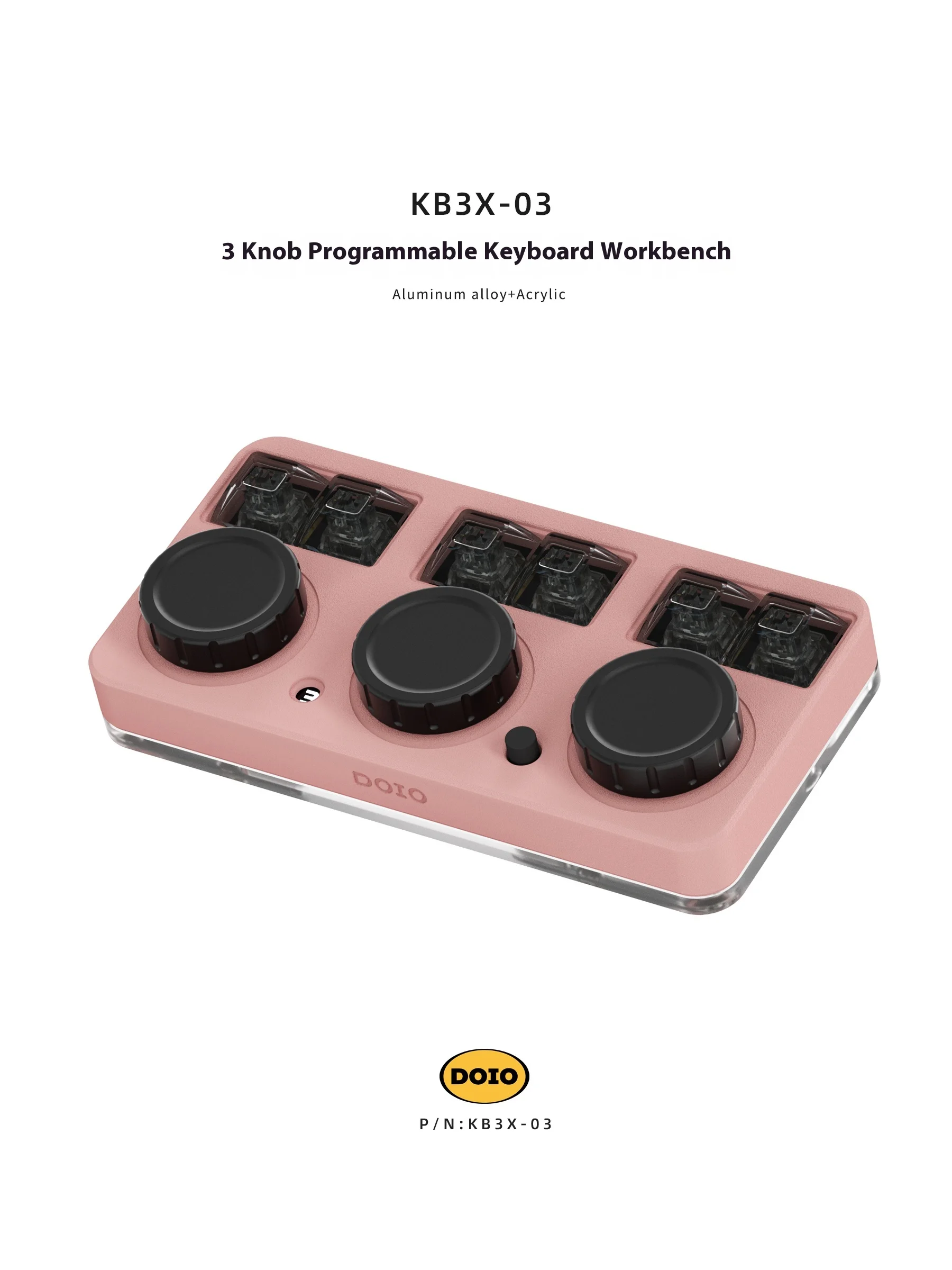 Doio Kb3x-03 Проводная Механическая клавиатура из алюминиевого сплава индивидуальная