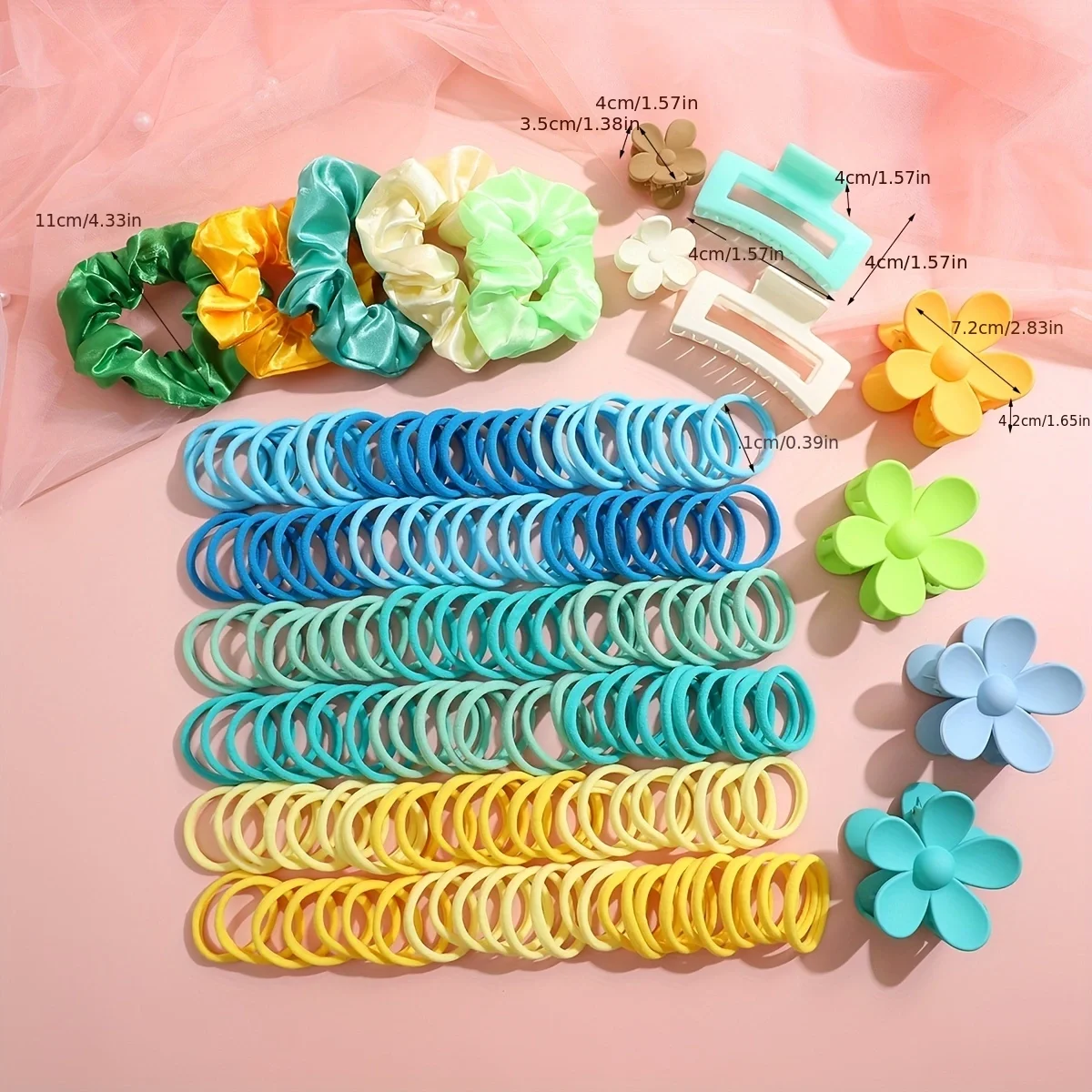 Женская эластичная цветная лента для волос в форме цветка 53-163 шт.