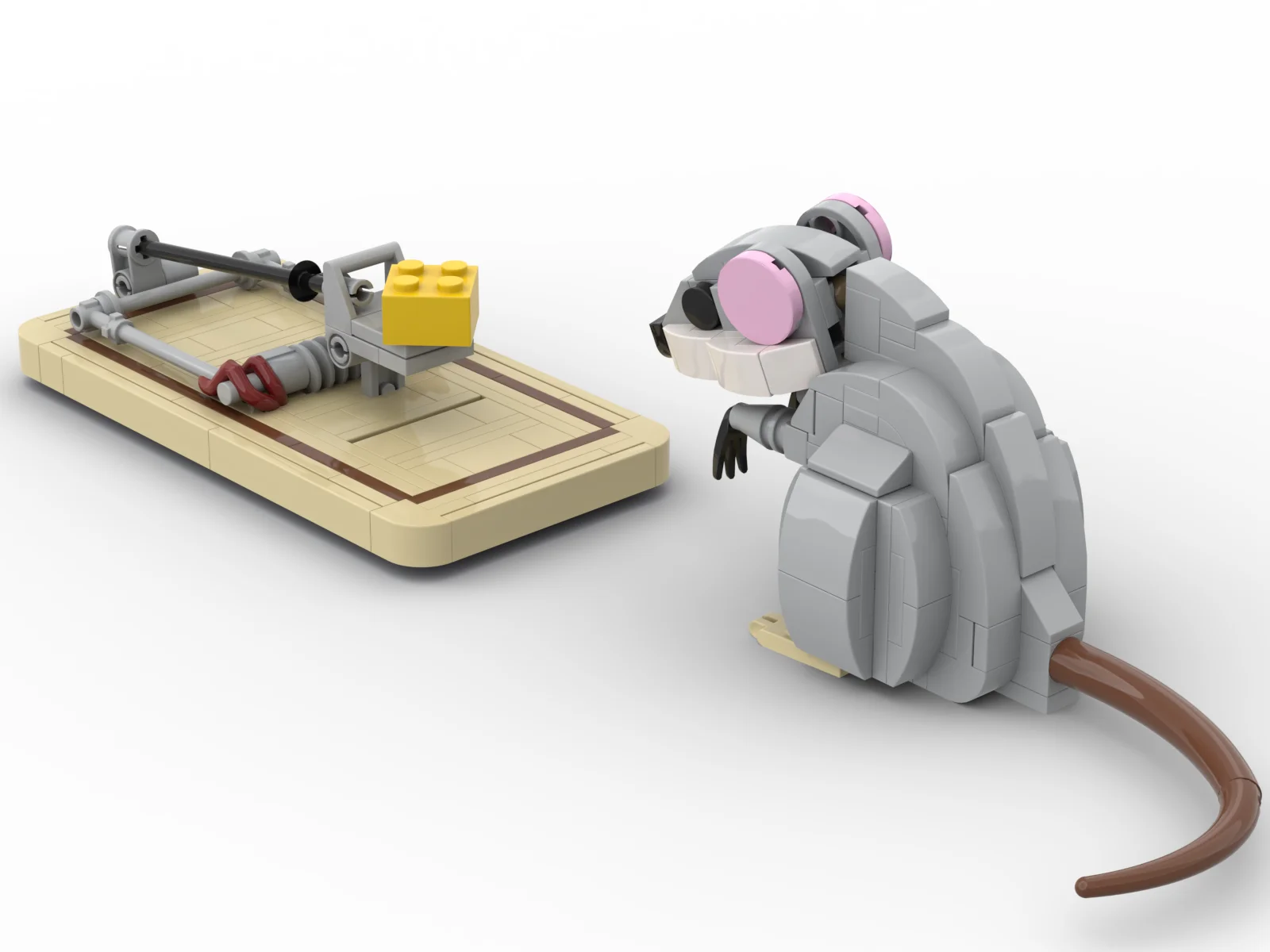Фото Конструктор MOC: Креативный дизайн мышеловки и зажима для мышей, строительные блоки, игрушки для сборки, подарки №2