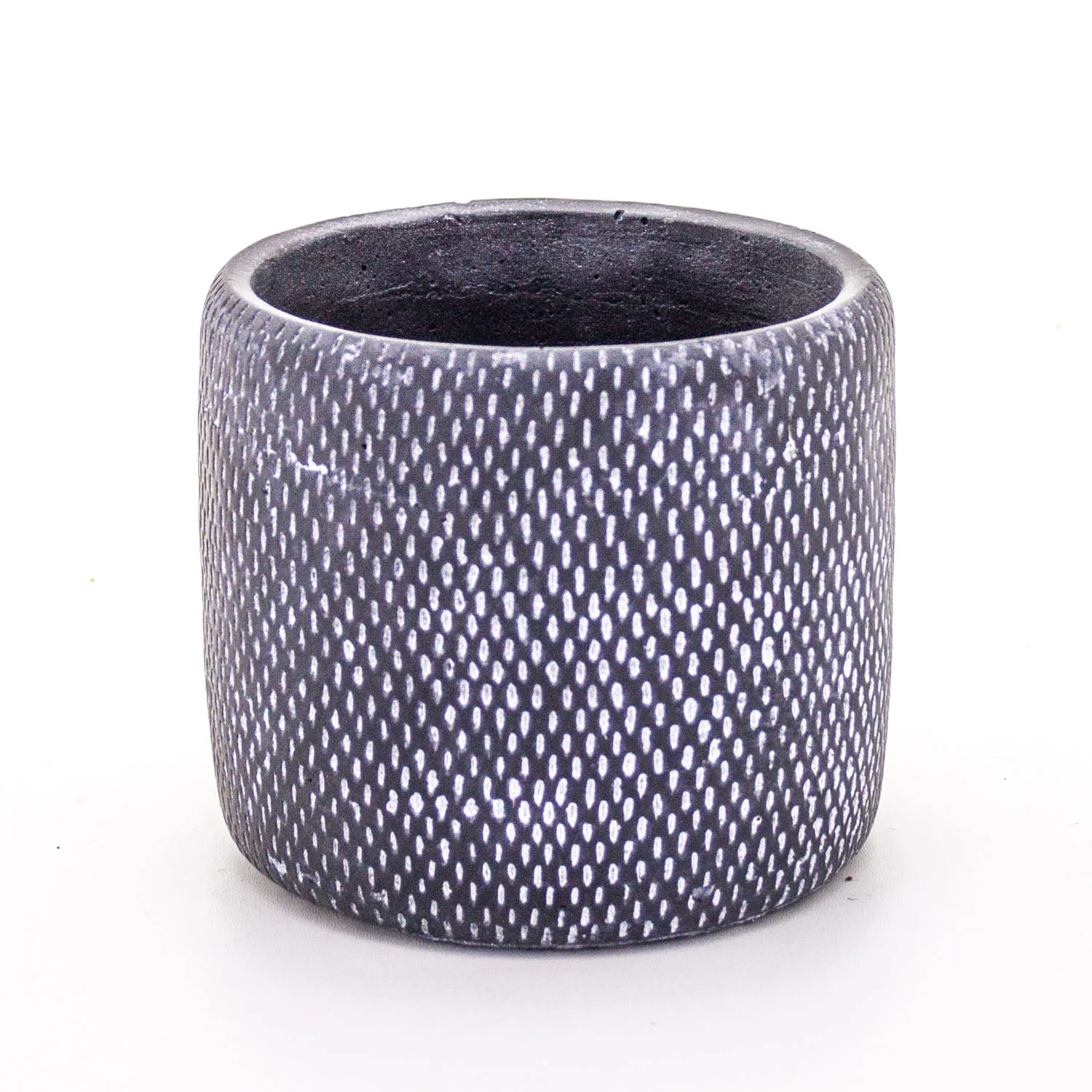 

Black concrete potted patterned black concrete flower pot 14x13 Cm
