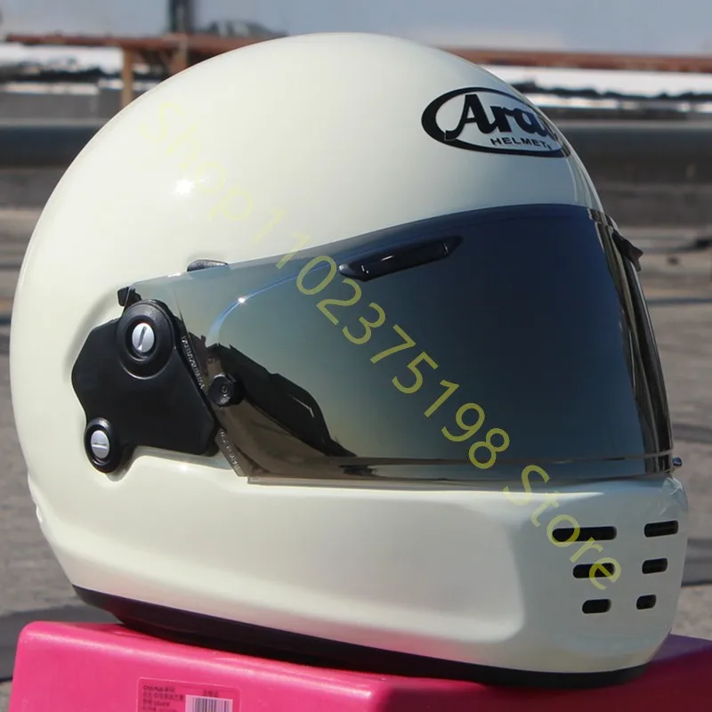 Шлем на все лицо из стекловолокна и японского режима молочно-белый