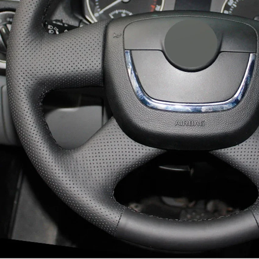 Черная искусственная кожа мягкая для Skoda Octavia Yeti Superb 2008-2013 Citigo Roomster Fabia 2009-2012