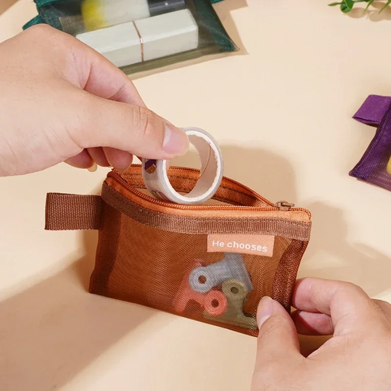 Многофункциональная цветная Сетчатая Сумка для хранения в стиле ретро Милая