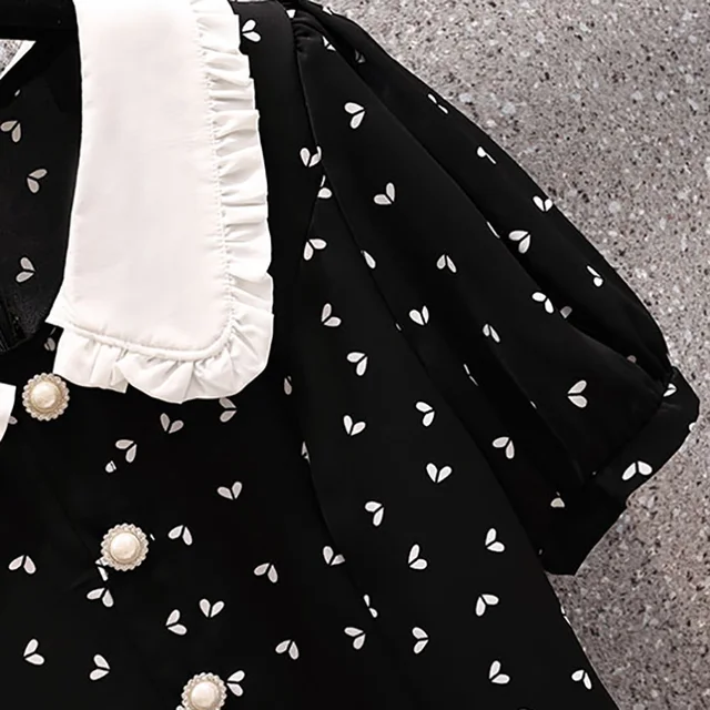 Summer Black Polka Dot Doll Collar Mini Dress Women Korean Vintage Hepburn Casaul Party Dress 2023 Elegant Bodycon Evening Dress 5 Summer Black Polka Dot Doll Collar Mini Dress Women Korean Vintage Hepburn Casaul Party Dress 2023 Elegant Bodycon Evening Dress 5