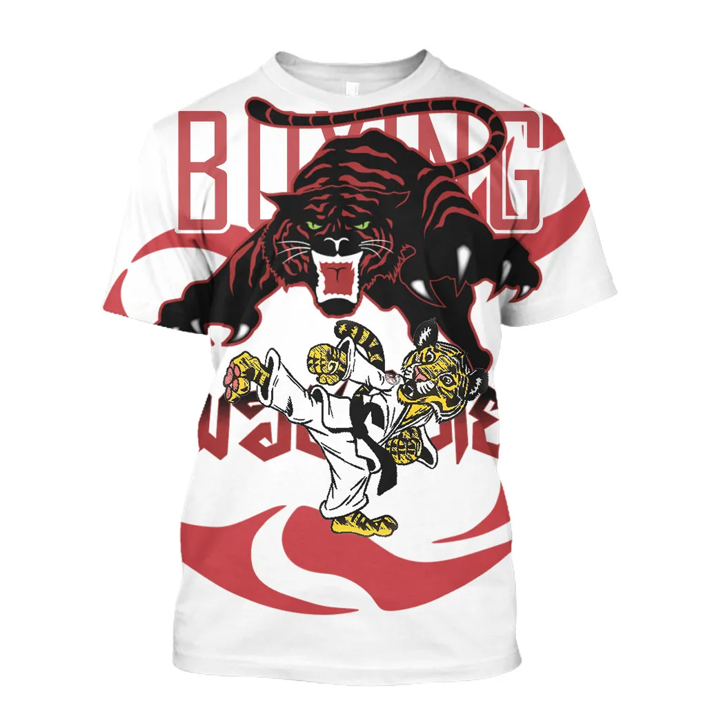 

Jumeast Kickboxing 3D Graphic T-Shirts Anime Boxing Gloves Printed Gym T- Shirty Tiger Tekken Muscle Sweat Fisting Mesh Tops 7XL