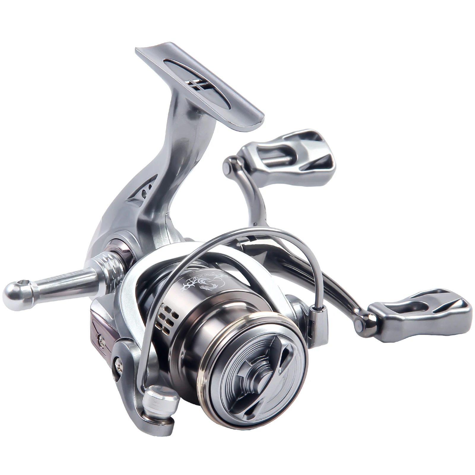 

HAUT TON SLIVER WINDS SPINNING FISHING REEL,13 BB,5.2:1Gear Ratio, 4-14Lb Max Drag,Ultra Light ,include Blance Bar,Sliver Color