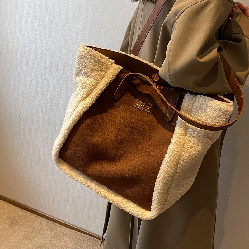 

2023 Winter Large Cloth Shopper Shopping Women Bag Casual High Capacity Handbag for Women Female Fabric Shoulder Side Bag