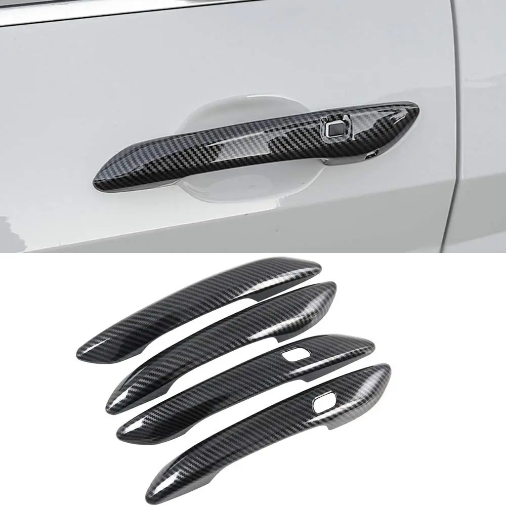 

for Hyundai Elantra CN7 2021 Car Accessories Side Door Handle Cover Trim Decorative Frame Sticker, Carbon Fiber Grain