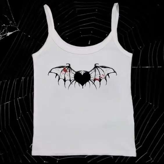 

Punk Women's Aesthetic Print Grunge Gothic Emo girl Camisole Crop Top Y2k Clothes Vintage Tank Top Baby Tee clothing Streetwear